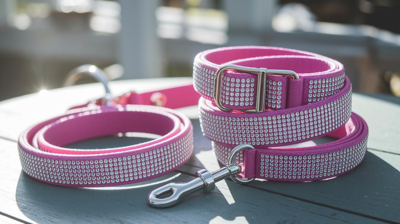 Trendy Pet Collars And Leashes Sparkle With Charm